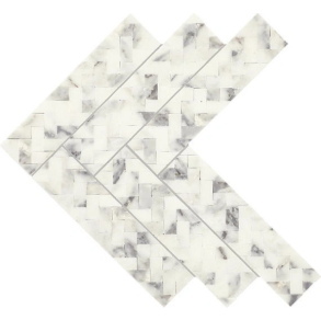 Arabescato Argento Double Herringbone - stone tile